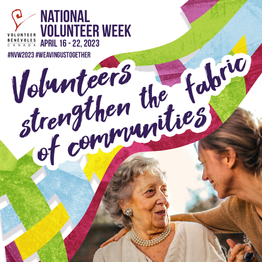 National Volunteer Week poster - elderly lady volunteering