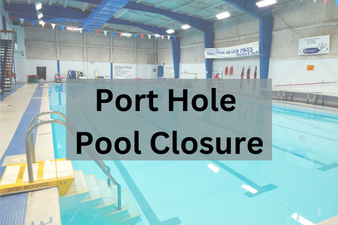 The port hole pool with a closed sign