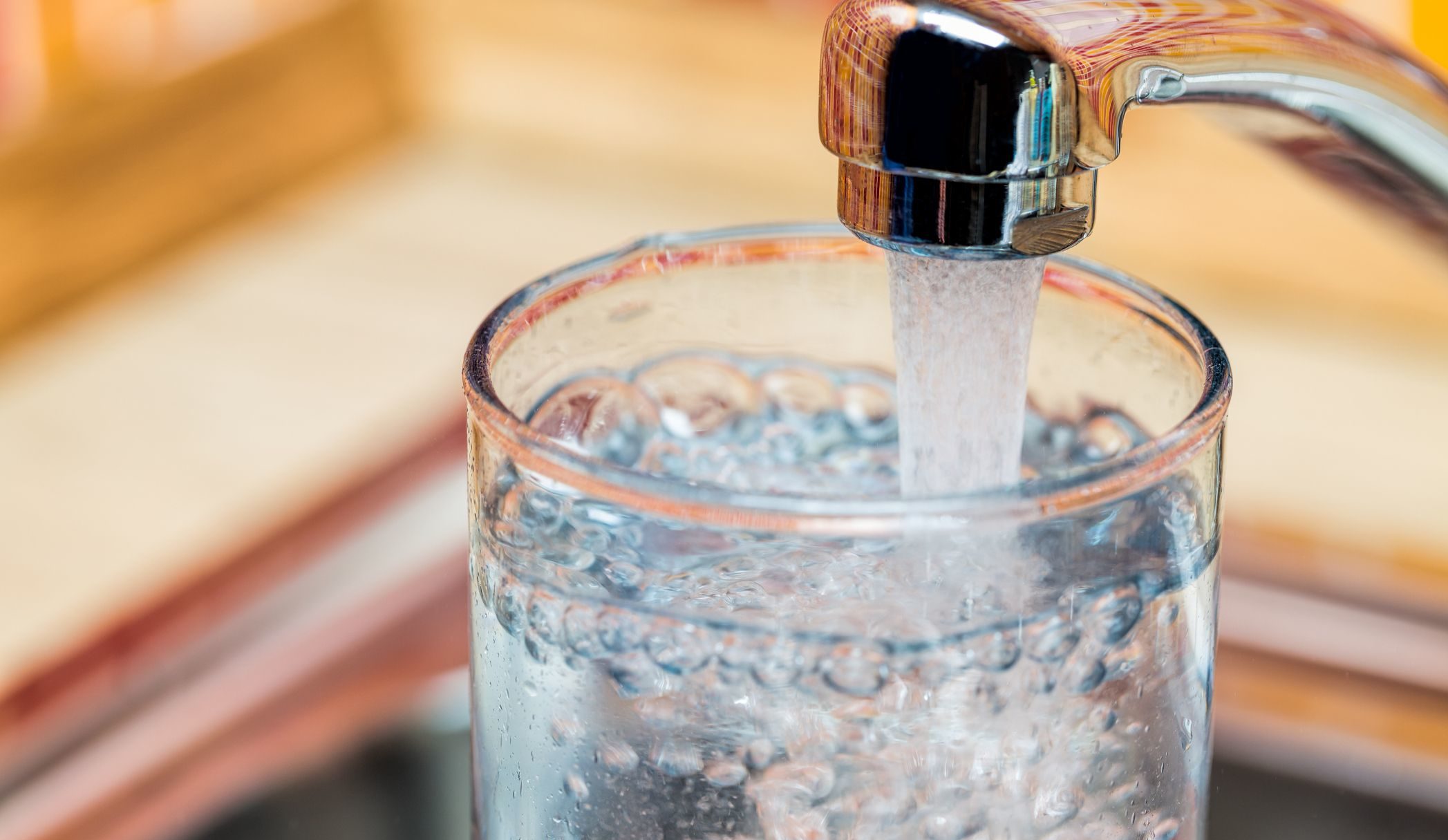 Water coming out of kitchen tap