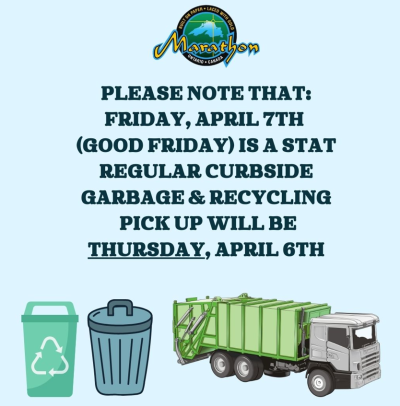 April 7 Garbage pick up